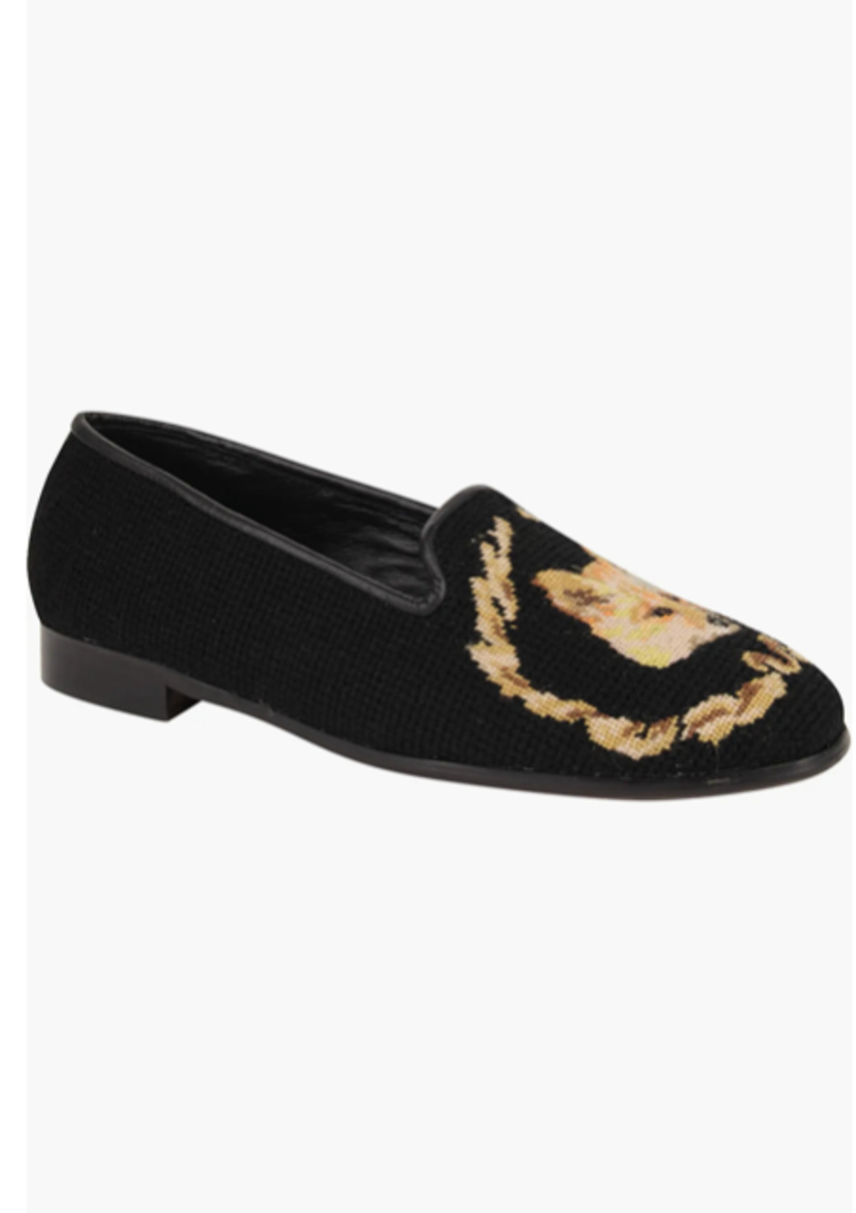 By Paige Needlepoint Loafer Shoes Womens 9.5 Fox and Wreath Embroidered
